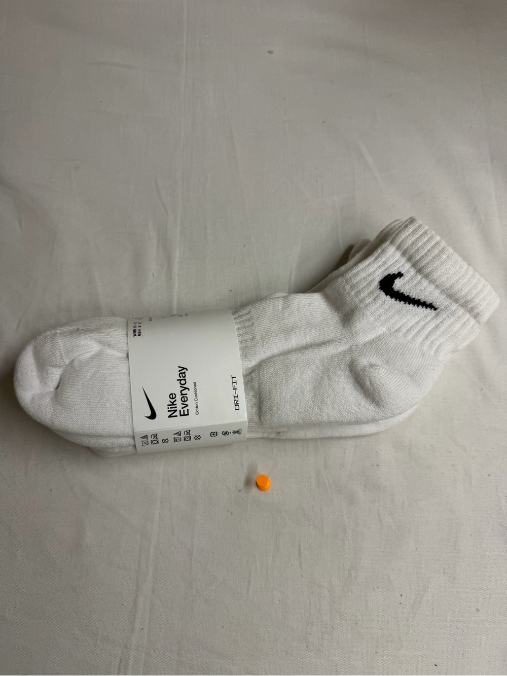 Nike White Crew Athletic Socks with Black Swoosh